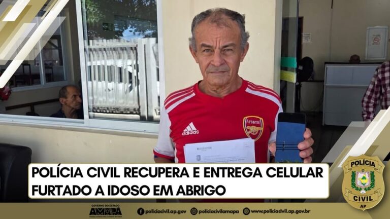 POLÍCIA CIVIL RECUPERA E ENTREGA CELULAR FURTADO A IDOSO EM ABRIGO